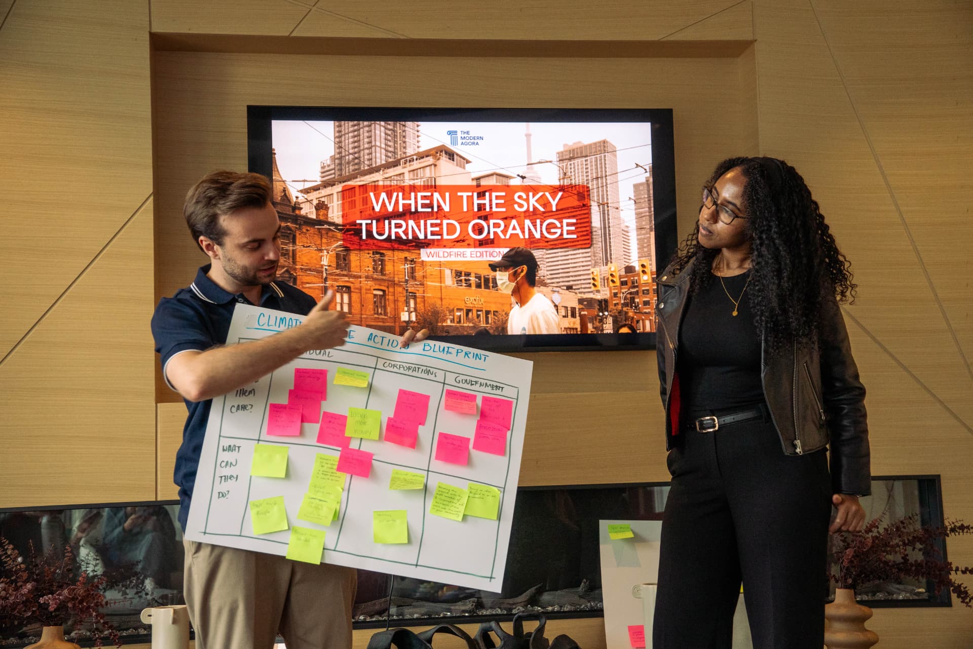 Attendees presenting their climate action findings